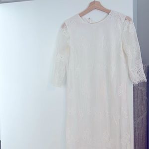 White net dress for lunch